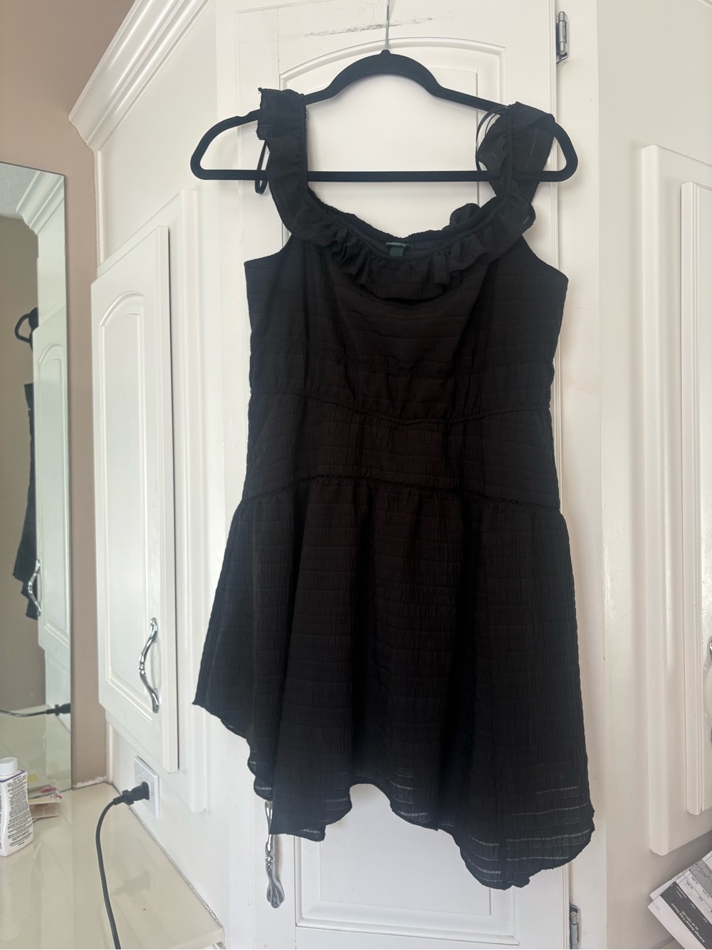wild fable Black Ruffled Mini Dress